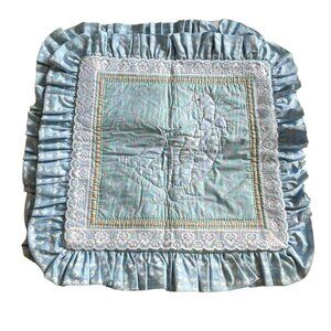 Set 2 Handmade Handmade Quilted Ruffled Throw Pillow Shames u Ducks Cottagecore
